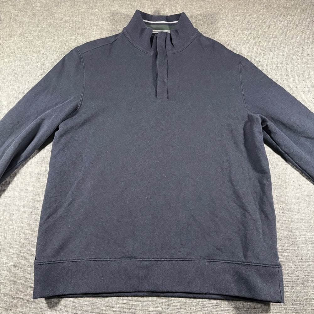 UNTUCKit Corral Quarter Zip Sweatshirt Mens Large Navy Blue Regular Fit 40297